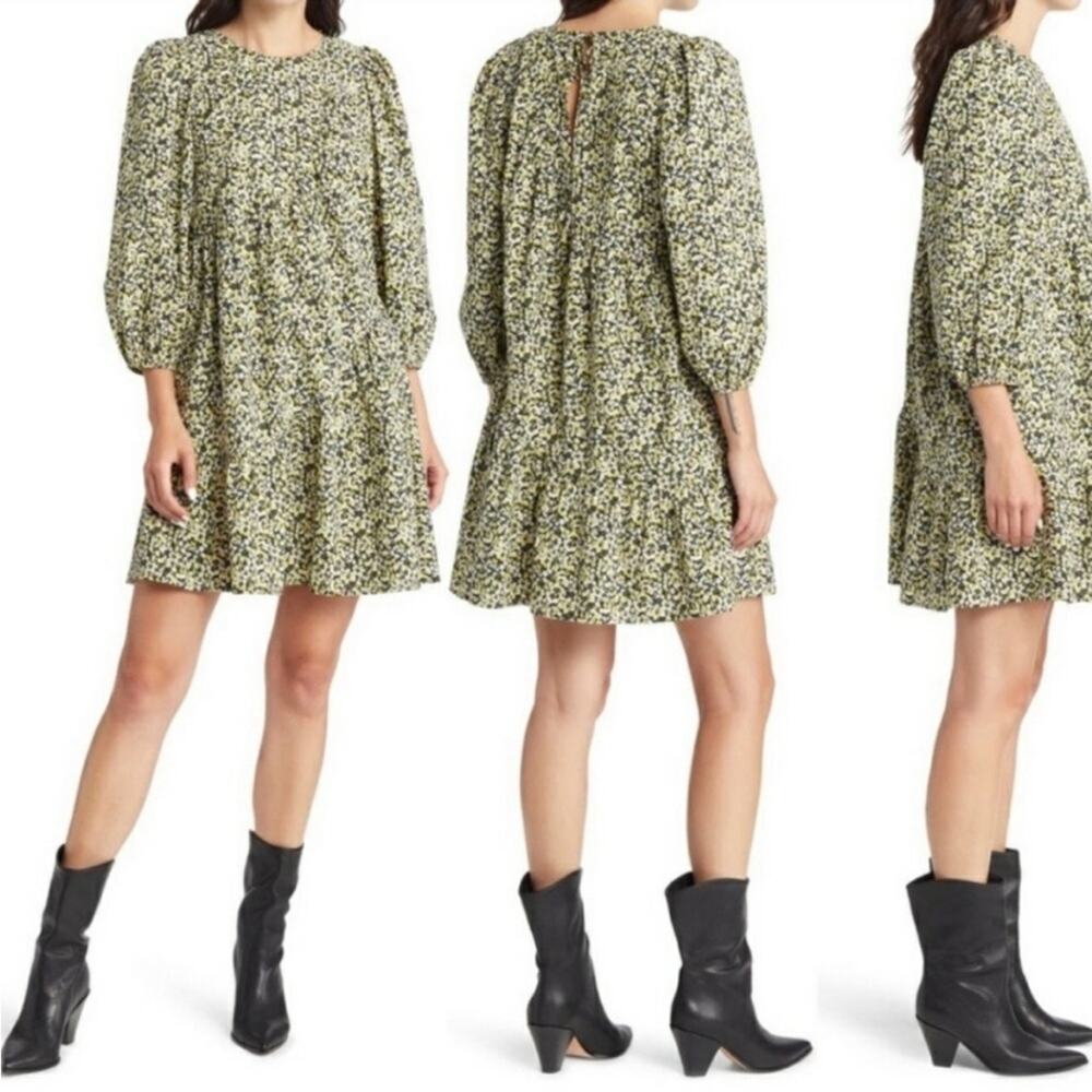 Rails The Louise Floral Tiered Cotton Blend Shift Dress
Yellow Black sz XS